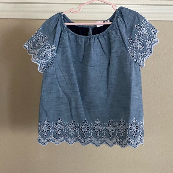 GAP Other - Girls Chambray Eyelet Blouse